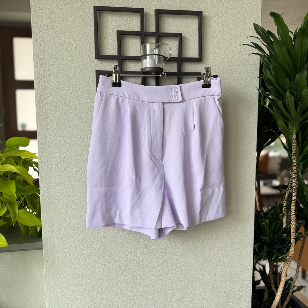 🫐🫐🫐 Skies are Blue Light Purple High-Waisted Shorts